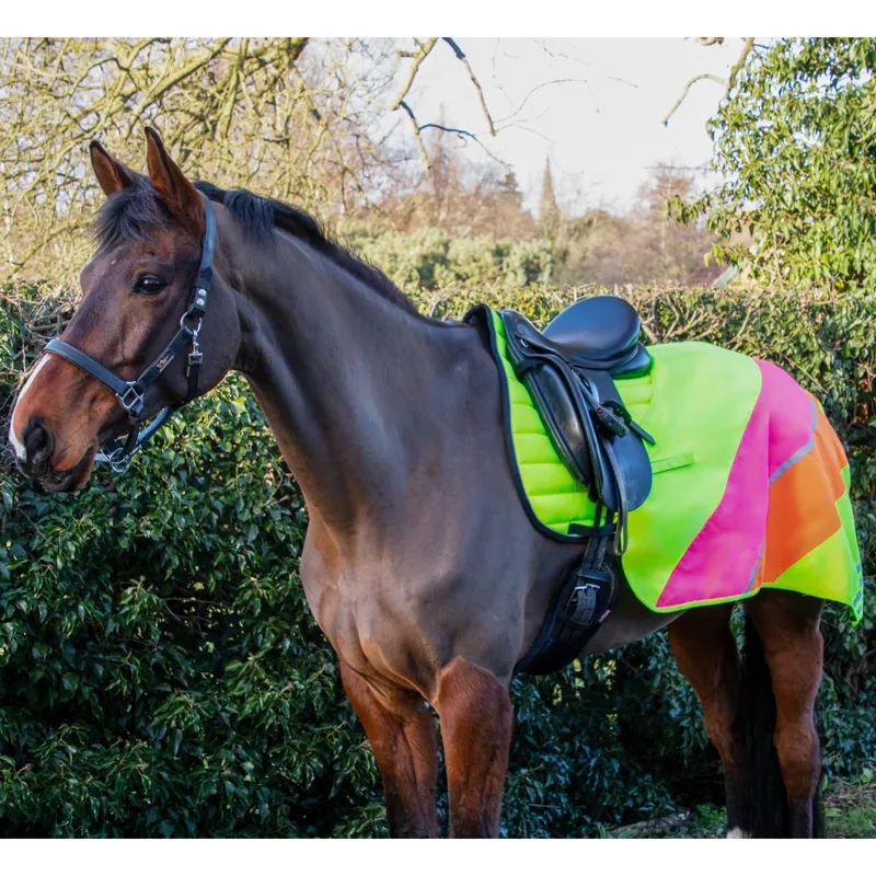 Hy Reflector Quarter Mesh Exercise Sheet - Yellow/Pink/Orange